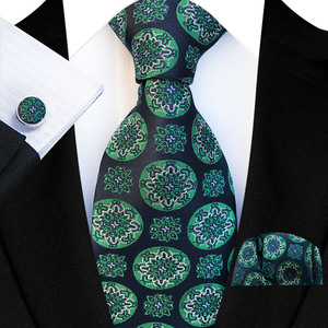 Mode Paisley Designs Hommes <span class=keywords><strong>Cravate</strong></span> et Poche Carré Ensemble Boutons De Manchette 3pcs <span class=keywords><strong>Cravate</strong></span> Ensemble pour Hommes De Mariage <span class=keywords><strong>Cravate</strong></span> Hanky Accessoires Cravats - Product Image 5