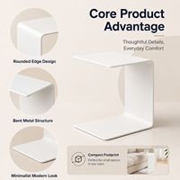 Table d'appoint en métal en forme de C, style moderne et minimaliste, pour salon et petits espaces, vente en gros OEM