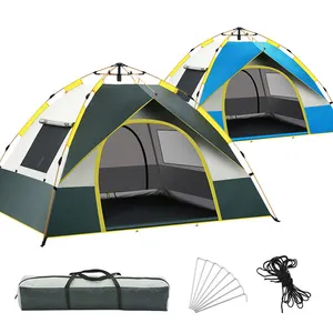 Туристическая быстро складывающаяся палатка, на 2-4 человек, водонепроницаемая, для отдыха на открытом воздухе и походов