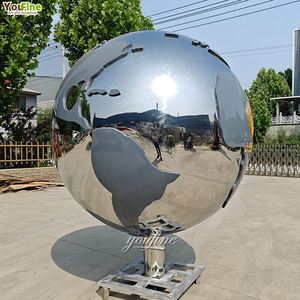 Youfine kích thước lớn thành phố ngoài trời kim loại trái đất thép không gỉ thế giới toàn cầu điêu khắc tượng - Product Image 3