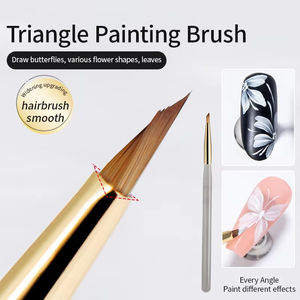 R S ongles triangulaire peinture brosse ongles Art français lignes rayures grille <span class=keywords><strong>papillon</strong></span> Triangle peinture stylo manucure outils - Product Image 2