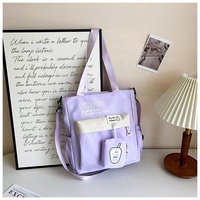 Mode canvas tas voor dames in Japanse stijl, fris zoet fruitpatroon, waterdichte draagbare draagtas met ritssluiting, crossbody tas
