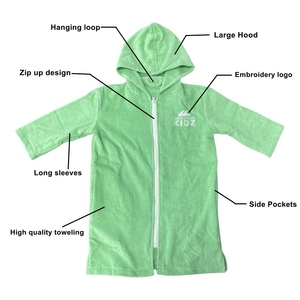 Serviette de plage à capuche pour enfants avec fermeture éclair, poncho à capuche pour enfants avec fermeture éclair - Product Image 3