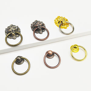 Lron Ring + Plastic Kast Pull Deur Klop Lade Kast Goud Ronde Ring Knop Handvat Rollende Groene Keukenkast Trekhandvat - Product Image 1