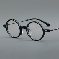 Lunettes rondes en acétate rétro MS YL96008, monture couleur bois, lunettes de protection contre la lumière bleue pour femmes, lunettes de vue pour femmes