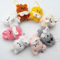 Porte-clés en peluche animal mignon, mini pendentif pour sac, idéal pour les fans de filles, décoration quotidienne, cadeau