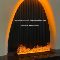 Cheminée électrique à vapeur d'eau 3D personnalisée, chauffage décoratif intégré, flamme simulée pour la maison, le hall d'hôtel