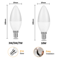 Vertak Vente en gros Blanc C37 Lampadas Led Ampoule Led Lampe E14 100V-240V 3 Watt Led Ampoules pour la maison