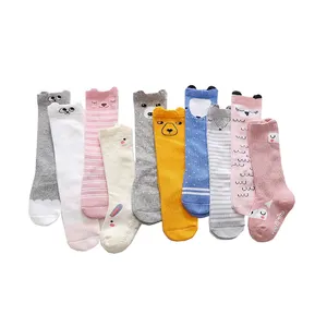 Chaussettes pour bébés filles, mignonnes unisexe, pour les genoux, motif Animal, antidérapantes, tout petits