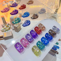Vendeeni 12 couleurs oeil de chat Gel vernis Flash ensemble Oem marque privée diamant paillettes Disco Uv Gel vernis à ongles ensemble fournitures Laser