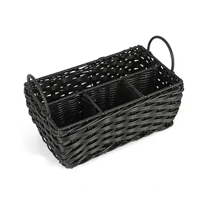 I più venduti di Amazon fornitori della cina cestino da Picnic in Rattan di plastica flatwar caddy all'ingrosso