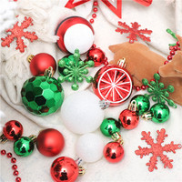 Ensemble de décorations pour arbres de Noël, lot de 89 pièces de 30 à 80mm, rouge, blanc, incassable, boules de Noël, fournitures de décoration