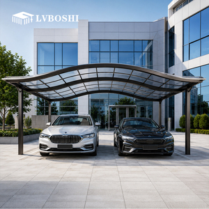 Abri de voiture <span class=keywords><strong>en</strong></span> aluminium pour deux <span class=keywords><strong>voitures</strong></span>, résistant aux intempéries, pour stationnement extérieur et utilisation <span class=keywords><strong>en</strong></span> jardin - Product Image 5