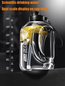 Durable Sports Kettle Transparent Body 1800ml Straw Water Bottle Custom Print with <b>Small</b> MOQ - Product Image 2