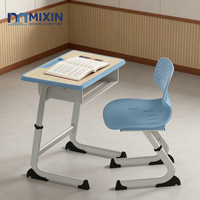 Ensemble Chaise et Table Monoplace Commerciale pour Collège, Mobilier Scolaire en PP, Bureau et Chaise d'Écolier, Salle d'Étude Scolaire