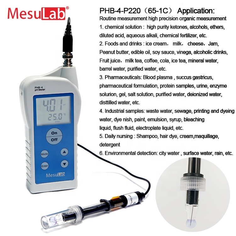 Venta caliente Crema Digital Crema Cosmética Piel Examen de Sangre Alimentos Carne Queso Agua Orina Medidor de pH de mano Medido