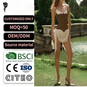 Nouvelle Robe Décontractée Sexy et Tendance à Col en V sans Bretelles avec Mini-Paillettes Respirantes pour Soirée – Vente Chaude OEM - Product Image 1