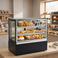 Vitrine Réfrigérée Droite Personnalisable pour Gâteaux avec Porte en Verre Trempé et Acier Inoxydable – Présentoir de Boulangerie