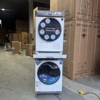 LGS Quality HUAZOS Front Loading Washing Machine Stack Kit 15KG Washer+15KG Dryer Dark Grey Support ECO Drive Dynamic Clean