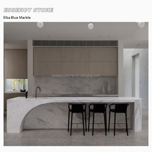 Marbre bleu d'Élé<span class=keywords><strong>a</strong></span>, Grèce, naturel, luxueux, moderne, poli, dalles murales et de sol, veines blanches et grises, décoration intérieure, salle à manger - Product Image 2