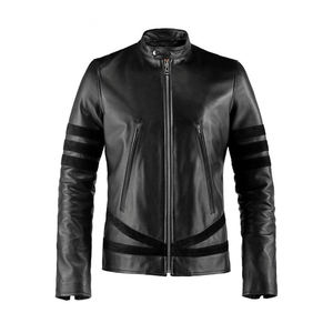 Veste en cuir de moto noire hommes, haute qualité, nouveau Design à la mode, - Product Image 3