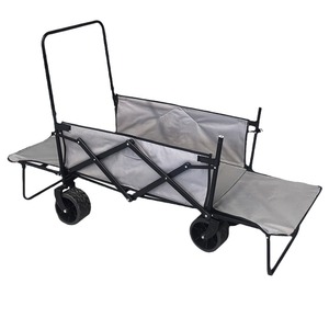 Chariot de camping extérieur à double ouverture avec fonction de réclinaison pour enfants et roues tout-terrain, remorque pliable portable - Product Image 3