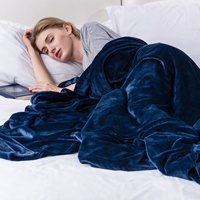 Couverture en microfibre super douce en gros, couverture en polaire pelucheuse, couverture en flanelle à carreaux unie, édredon d'hiver avec motif de points, couverture de lit