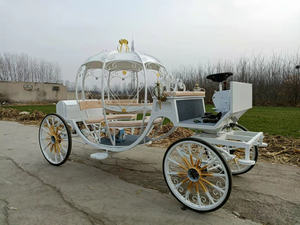 Charrette à Chevaux Romantique Cendrillon pour Princesse/Charrette à Chevaux à Contrôle par Batterie d'Occasion/Beau Charriot à Chevaux avec Auvent à Vendre - Product Image 2