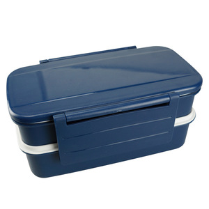Customized European American Style Lunch <b>Box</b> Microwaveable Bento <b>Plastic</b> Double Layer Buckle <b>Large</b> Capacity 800-1000ml - Product Image 4