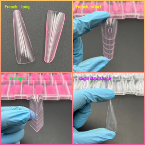 Novo Laranja Colorido Profundo Curvo Anéis Garra De Águia Ongles Cápsula Popits Dupla Forma Prego Moldes Dica - Product Image 6