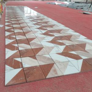 SH STONE 3 couleurs Calacatta blanc crémeux Rose Rosa Corallo carreaux de mosaïque laminés en marbre pour la décoration murale - Product Image 4