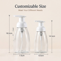 Vente en gros de flacons pompe ovales en PET pour mousse, 250 ml, 300 ml, taille personnalisée, distributeur de savon liquide moussant en plastique rechargeable, pour tampons