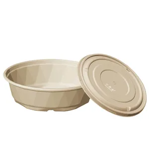 Sugarcane Biodegradable Disposable Compostable Round Paper Salad Soup Manufacturer Bagasse Plates and Bowls