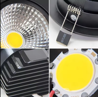 Vente chaude 15W Noir Réglable Encastré LED Downlight Mini Projecteur Projecteurs Design Moderne Aluminium IP44 pour Bureau À Domicile