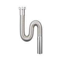 Tuyau de drainage flexible en acier inoxydable 304 poli en laiton avec joint à ressort en S, résistant à la corrosion, 50/80 cm, tuyau de plomberie