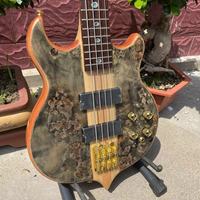 Guitare basse électrique personnalisée à 4 cordes, corps traversant, corps en acajou, éclaté en érable, micro actif, accepte les commandes personnalisées à 5 ou 6 cordes