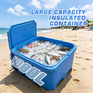 Contenitore Isolato per Lavorazione Prodotti Ittici, Capacità Ultra Grande 1000L, Scatola Isolata per Pesce in Rotomolded per Catena del Freddo, Personalizzazione OEM&ODM - Product Image 4