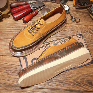 Chaussures en cuir faites à la main pour hommes - Design rétro respirant, chaussures pour le travail et les occasions décontractées - Product Image 3