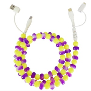 Cable de Carga Rápida para Teléfono con Diseño de Flores Rosadas y Cuentas, Accesorio Boutique, Nuevos Productos 2026 - Product Image 4