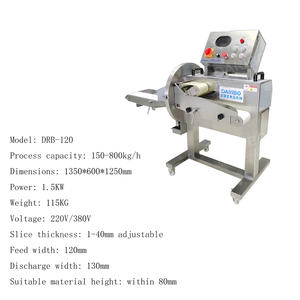 Trancheuse à viande cuite de type convoyeur DARIBO |   pour le traitement du Char Siu/oreilles de porc/tripe de bœuf - Product Image 2