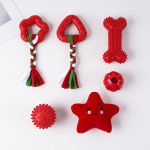 Jouets de Noël pour chiens, nœuds en corde tressée, jouets à mâcher durables pour chiens, cadeau de Noël - Product Image 3