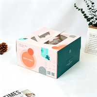 Boîte à gâteau en papier écologique de qualité alimentaire avec poignée, emballage pour boulangerie pour gâteau, biscuit, bonbon, pâtisserie