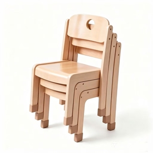 Sedia in Legno Impilabile per Bambini, Arredamento Montessori per Asili, Scuole Materne <span class=keywords><strong>e</strong></span> Aule di Scuola dell'Infanzia - Product Image 1