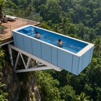 Piscine conteneurisée Magic Pool Easy Install, piscine modulaire préfabriquée en fibre de verre de 25 pieds avec équipement intégré, piscine en PRV longue durée de vie