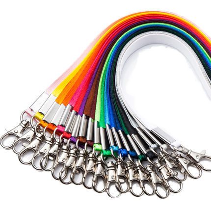 Custom Logo 1.5 Wide Polyester Lanyard Metal Hook Thickened Webbing Scale Buckle IC Access Card Exhibition Badge Holder for