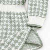 Robe Pull Enfant Personnalisée OEM & ODM, Tricot Côtelé Manches Longues Col Rond, Style Preppy Classique Hiver Noël, en Viscose Douce pour Enfants
