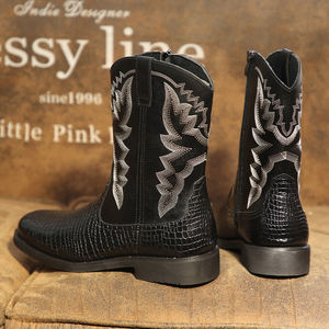 Botas Exóticas al por Mayor, Botas Chelsea de Vaquero Occidental para Hombre, Botas Chelsea de Cuero de Ante para Hombre, Talla Grande, Estilo Británico - Product Image 2