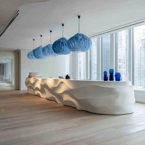 Tùy chỉnh sợi thủy tinh phía trước Bàn nướng sơn tròn cạnh công ty tiếp nhận thiết kế hiện đại mở rộng Thẩm mỹ viện thu ngân truy cập - Product Image 2