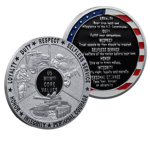 Moneda Conmemorativa de Metal Texturizado con Diseño de 7 Valores Principales, Decoración de Escritorio con Relieve, Adorno de Colección con Temática Cultural - Product Image 4