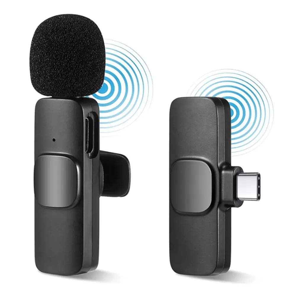 Professional Lavalier Wireless Microphone For Iphone Lapel Collar Microphone IOS Android Computer Cordless USB Type C Mic